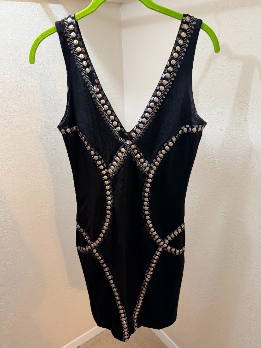 Black Bebe Sequins Dress Size S